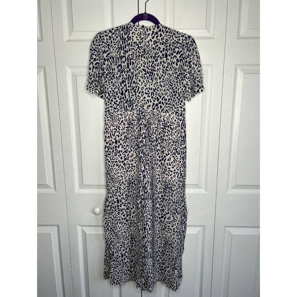 Baum & Pferdgarten Adamaris Blue Leopard Silk Blend Dress Women's Size 40 (US 10 - Picture 15 of 15